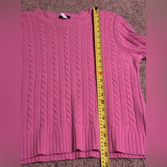 J.Crew Pink Cable Knit Sweater Women’s Large Wool Cashmere Angora - Picture 5 of 5